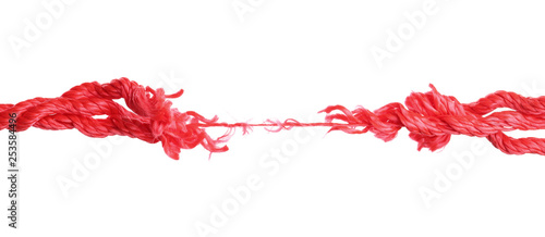 Εκτύπωση καμβά Rupture of red climbing rope on white background