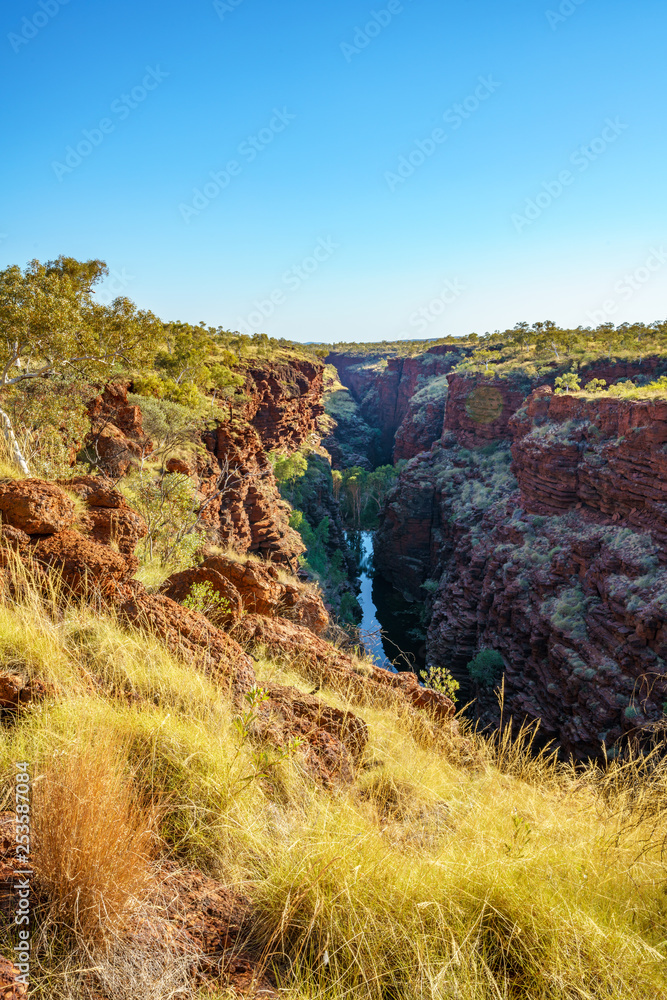 in the morning at joffre gorge in karijini national park, western australia 1