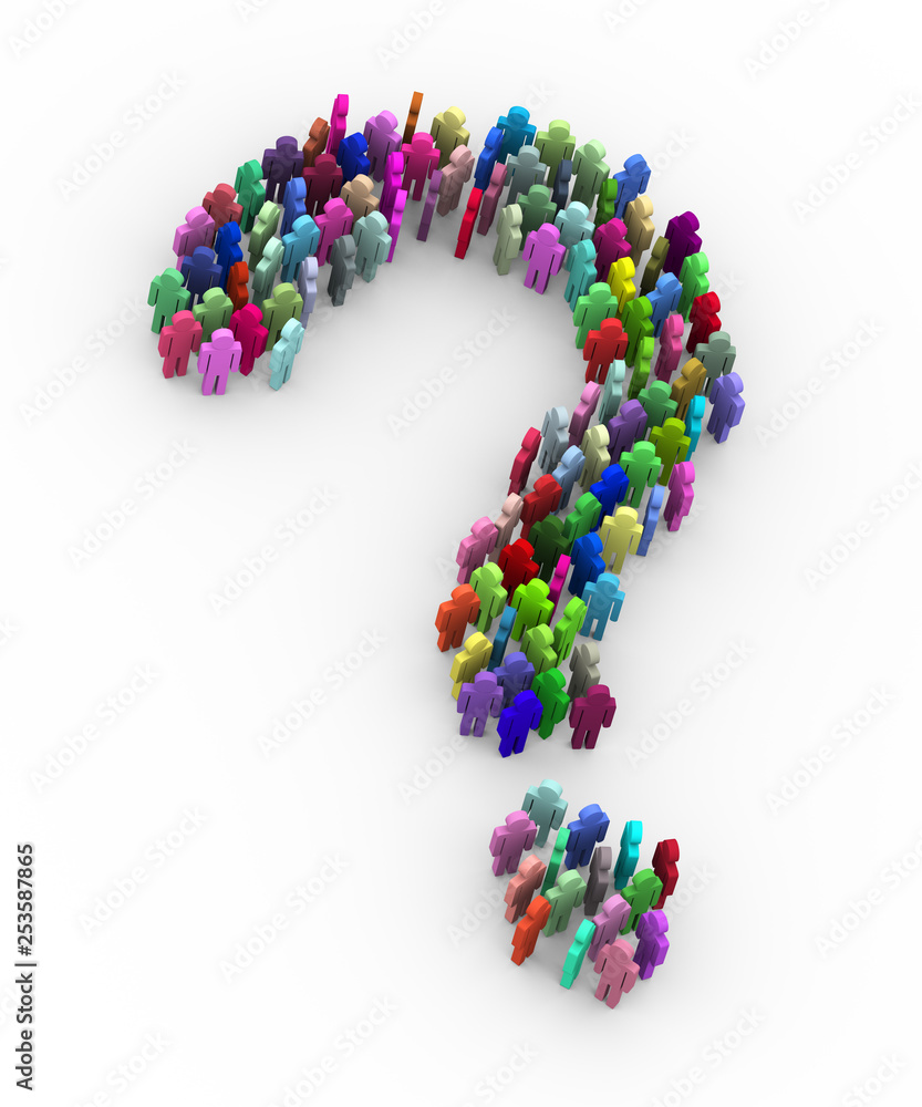 3d colorful people question mark sign symbol