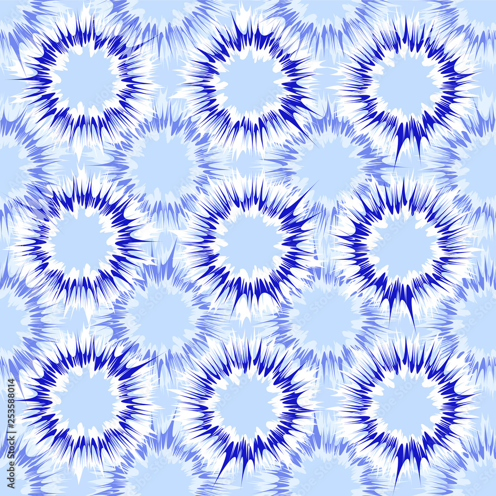 Seamless tie dye all over indigo repeat vector pattern Seamless tie dye all over indigo repeat vector pattern
