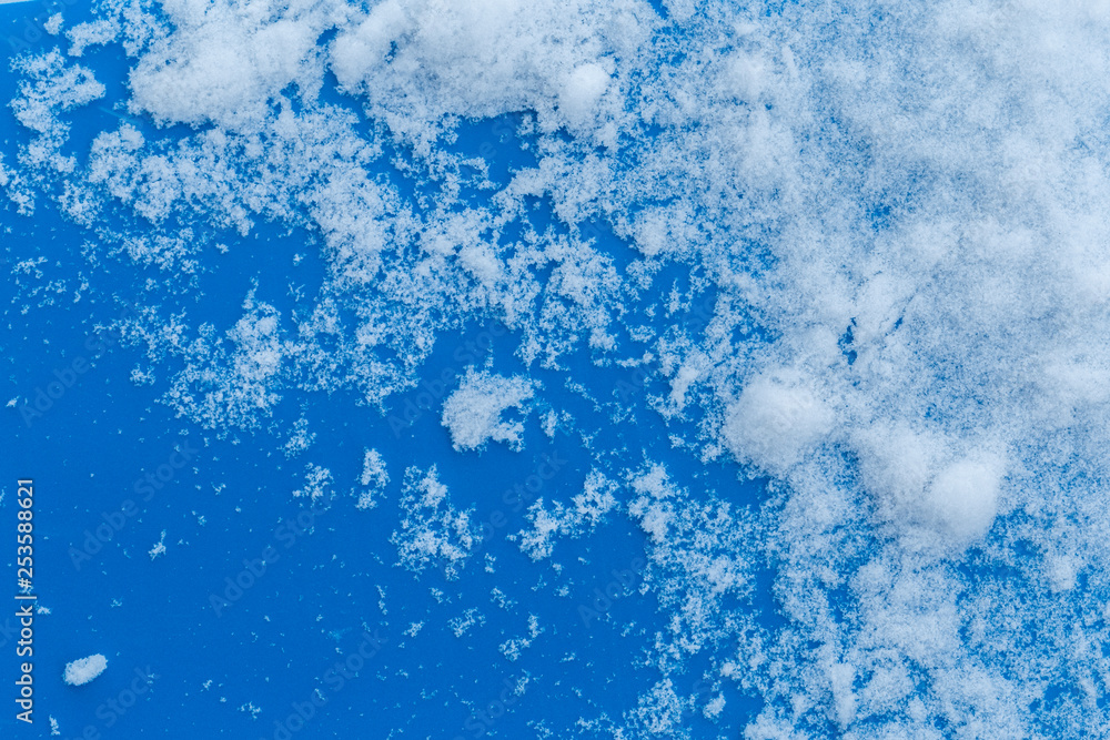 Fototapeta premium White snowy fields under a blue background