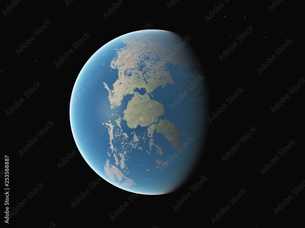 exoplanet in distant space, earth-like planet among the stars exoplanet in distant space, earth-like planet among the stars