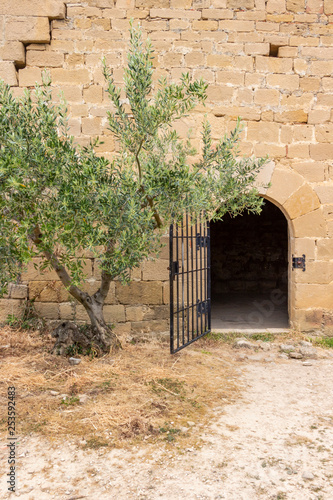 Entrance to the Ermita de San Miguel Arcangel or Hermitage of San Miguel, Villatuerta, Navarre, Spain on the Way of St. James, Camino de Santiago photo