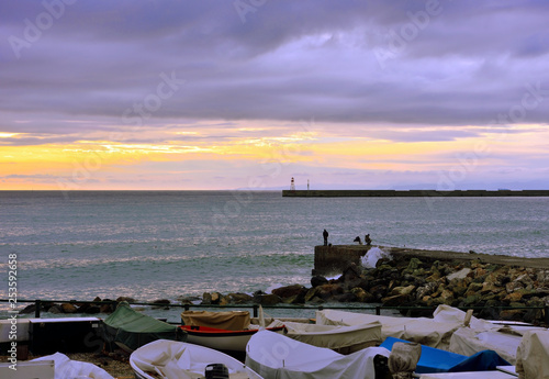 beach at the Foce Genoa Italy photo