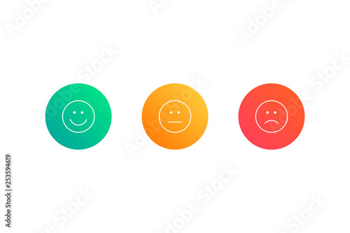 Set of emoticon icons. Vector illustration