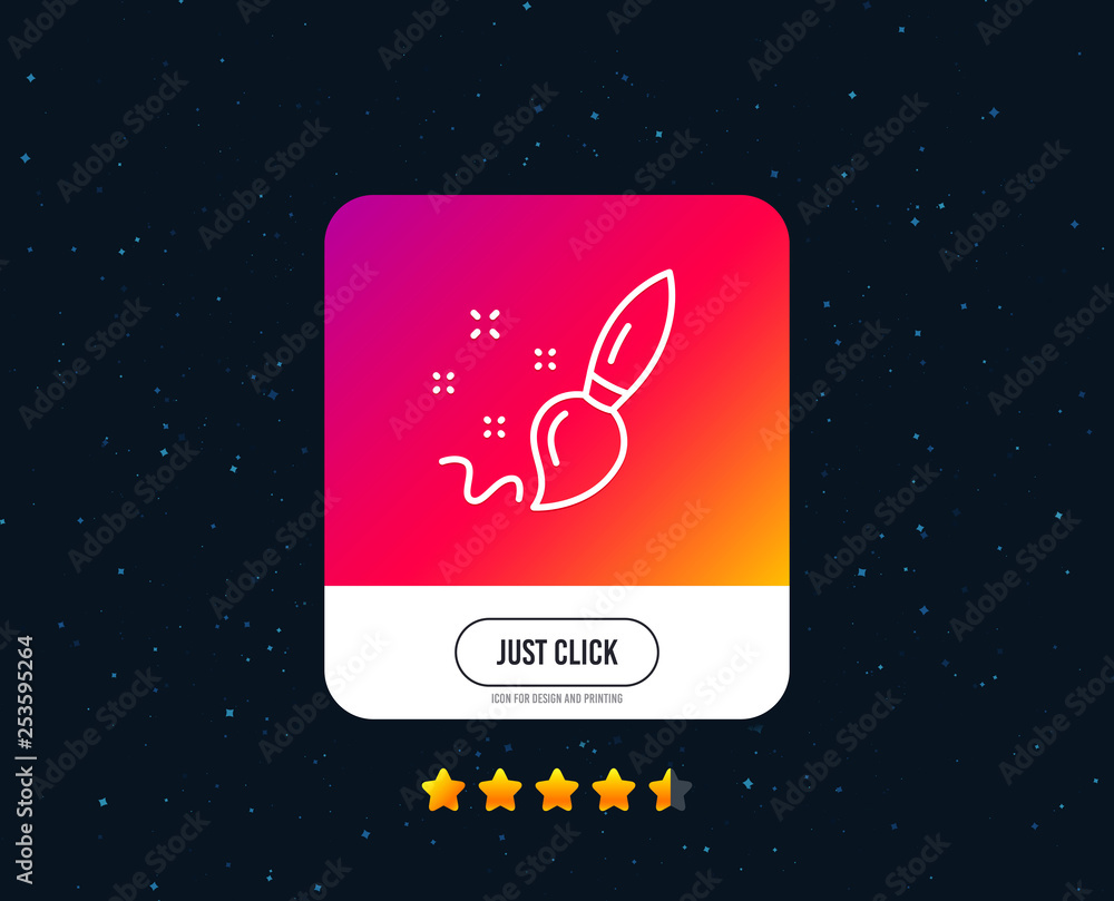 Paint brush line icon. Creativity sign. Graphic art symbol. Web or internet line icon design. Rating stars. Just click button. Vector Paint brush line icon. Creativity sign. Graphic art symbol. Web or internet line icon design. Rating stars. Just click button. Vector