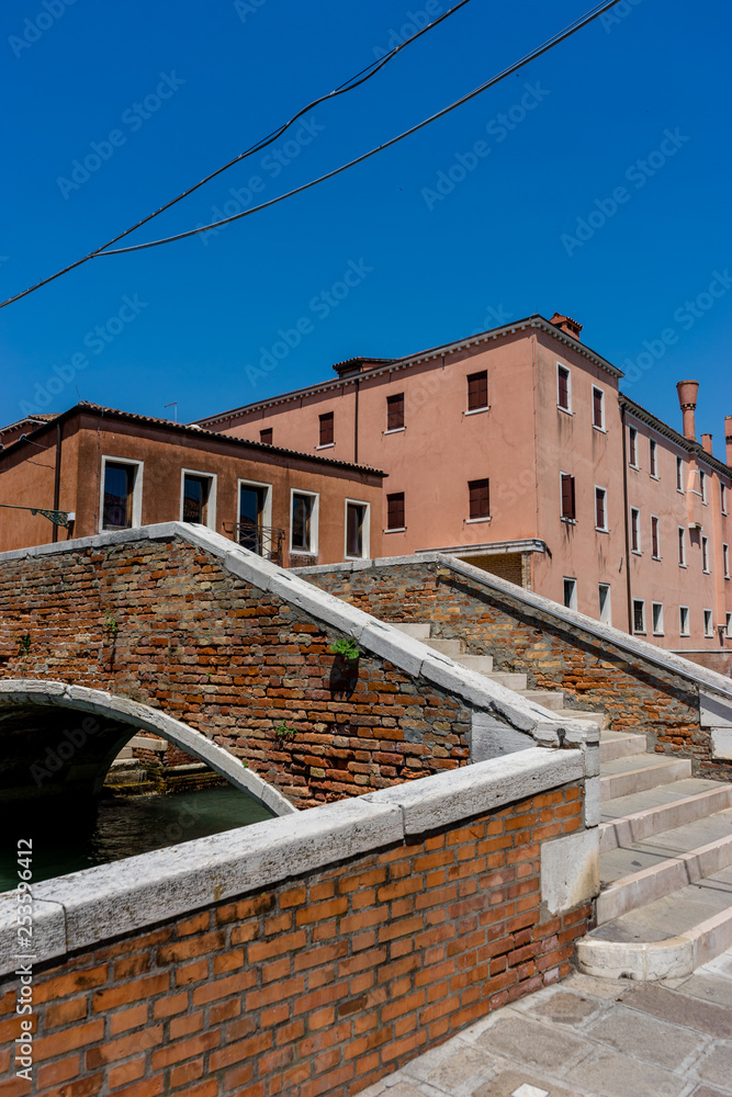 Italy, Venice, a close up of a brick building