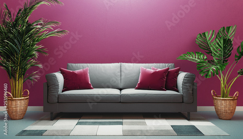 Modern interior, 3d rendering