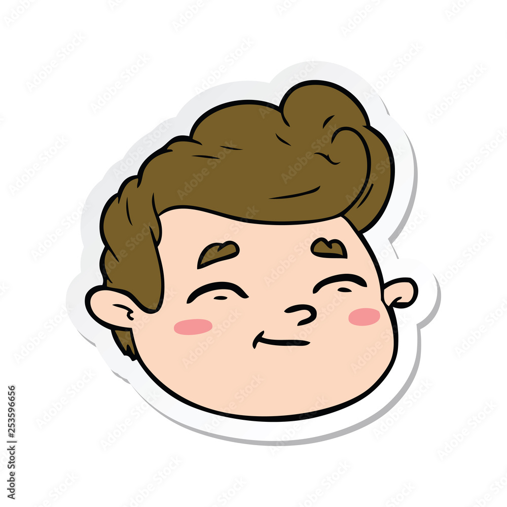 sticker of a cartoon male face sticker of a cartoon male face