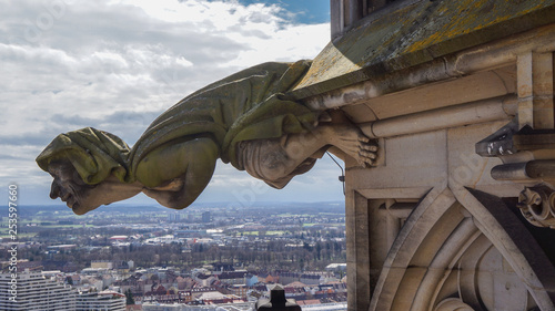 Plakat grotesque gargoyle in gothic minster