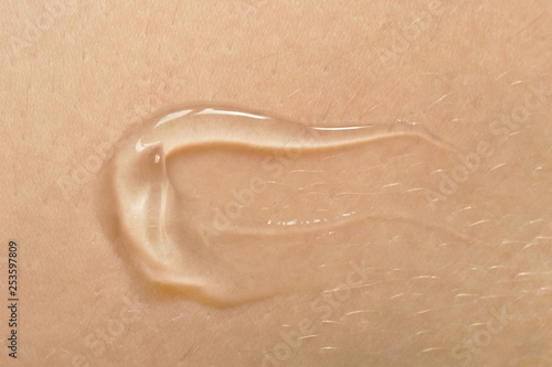 gel smear on the skin macro