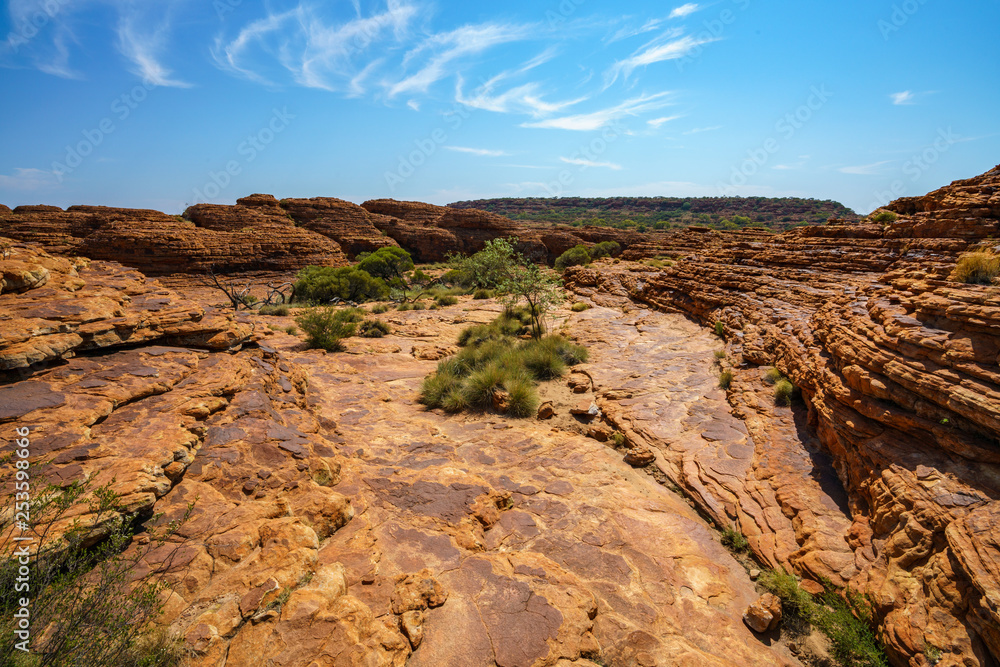 hiking in kings canyon in the sun, watarrka national park, northern territory, australia 34