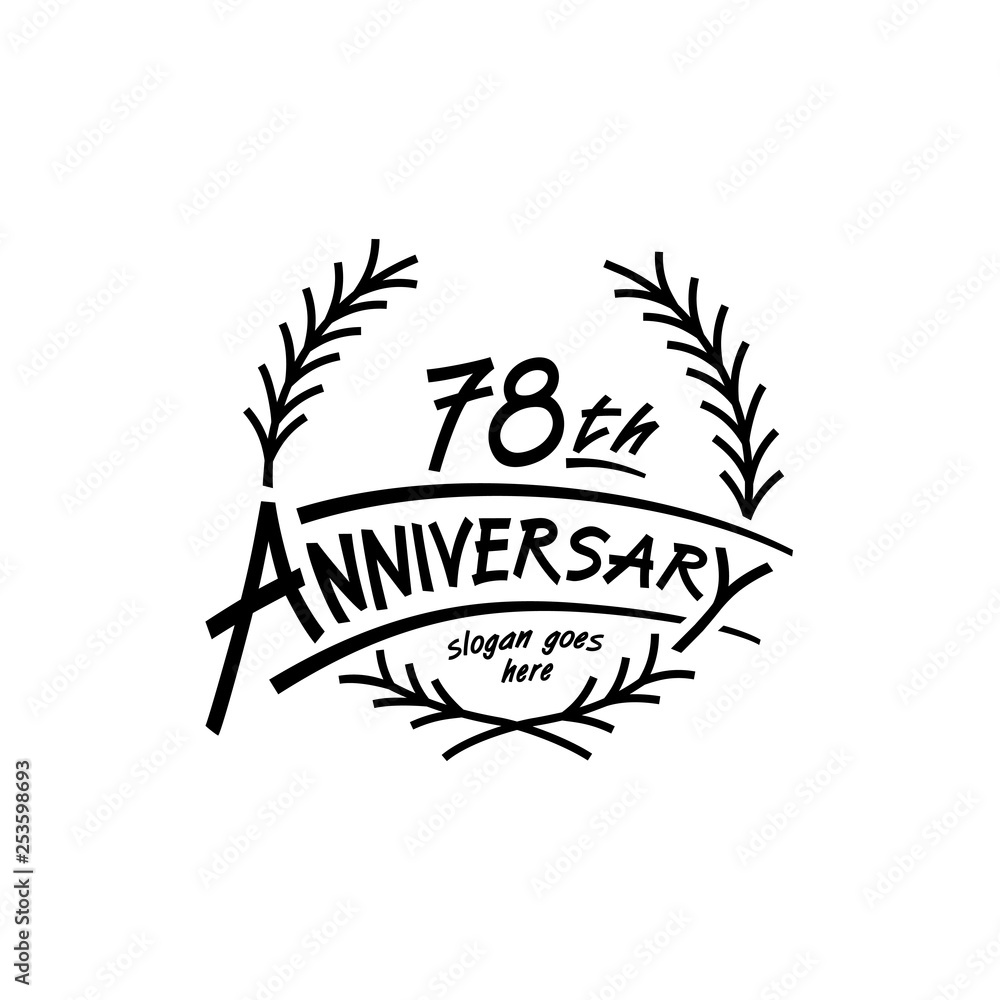 78 years design template. Vector and illustration. 78 years logo. 78 years design template. Vector and illustration. 78 years logo.