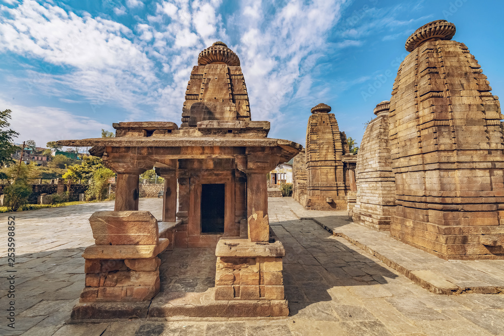 Ancient stone temples of Baijnath at Bageshwar district of Uttarakhand  India. Baijnath temples are a popular tourist attraction near Kausani  Uttarakhand. Stock Photo | Adobe Stock