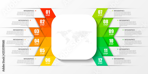 Infographic design template. Creative concept with 12 steps