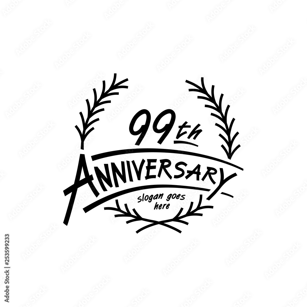 Fototapeta premium 99 years design template. Vector and illustration. 99 years logo.