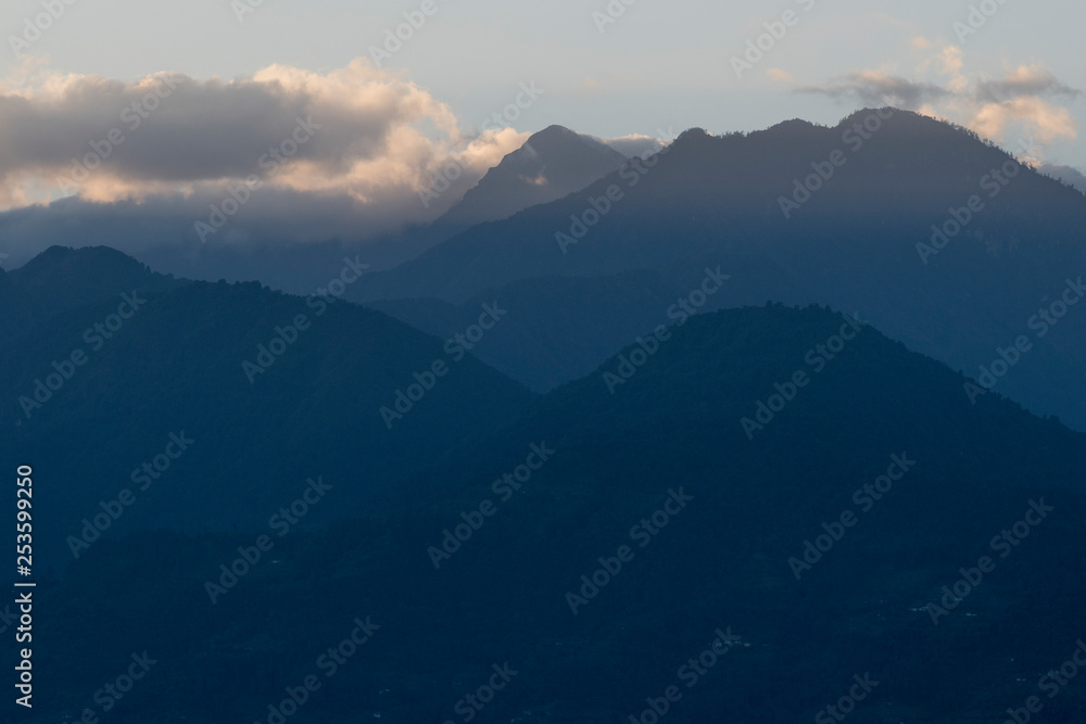 Scenic view of mountain range, Sikkim, India Scenic view of mountain range, Sikkim, India