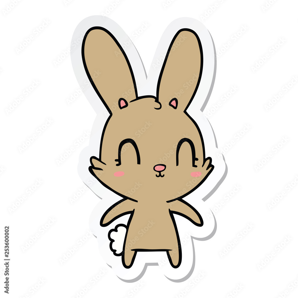 sticker of a cute cartoon rabbit sticker of a cute cartoon rabbit