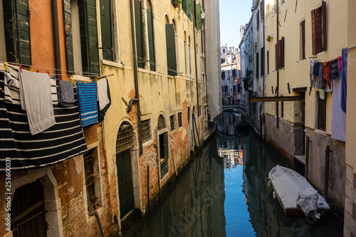 Italy, Venice, Venice, CANAL AMIDST BUILDINGS IN CITY