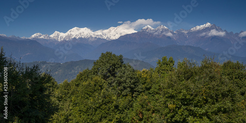 View of Kangchenjunga mountain range  Great Himalaya Range  Sikkim  India