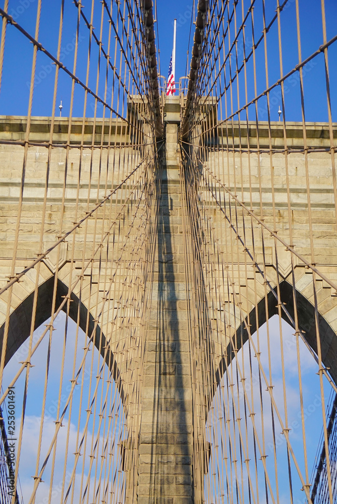 Naklejka premium Brooklyn Bridge in New York City, New York
