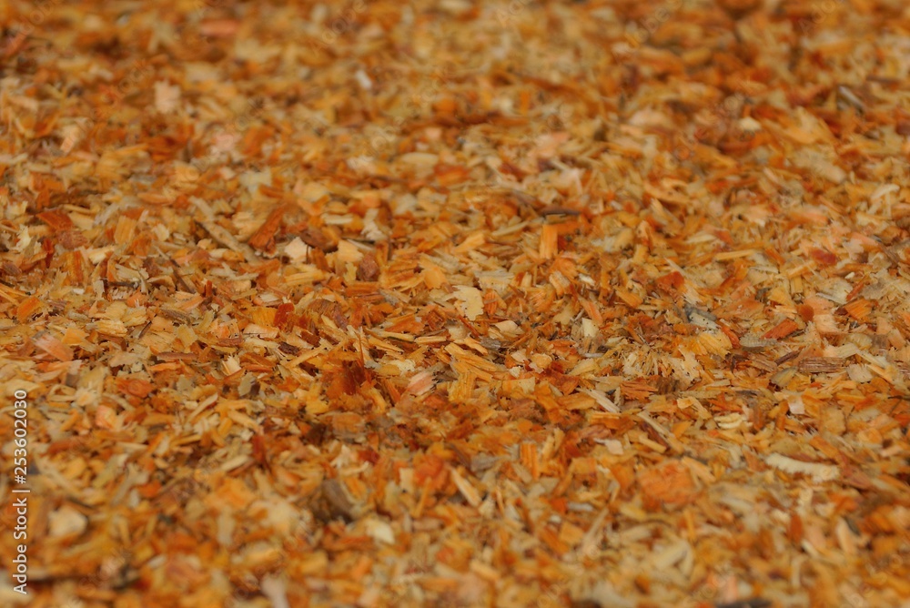 brown wooden texture of small sawdust in a heap brown wooden texture of small sawdust in a heap