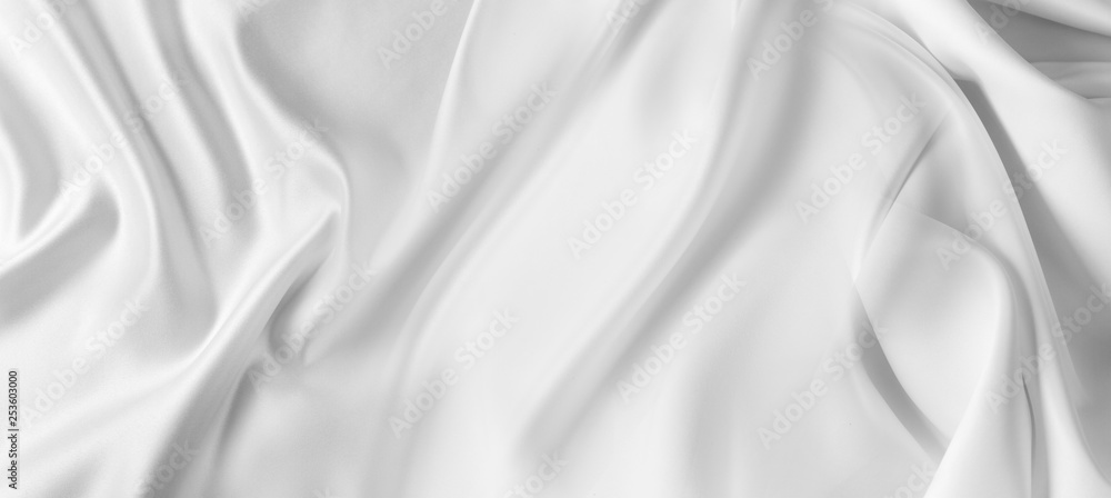 White silk fabric - obrazy, fototapety, plakaty 