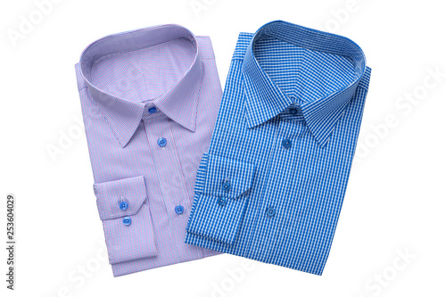 Two fashion mens shirts, isolated on white.