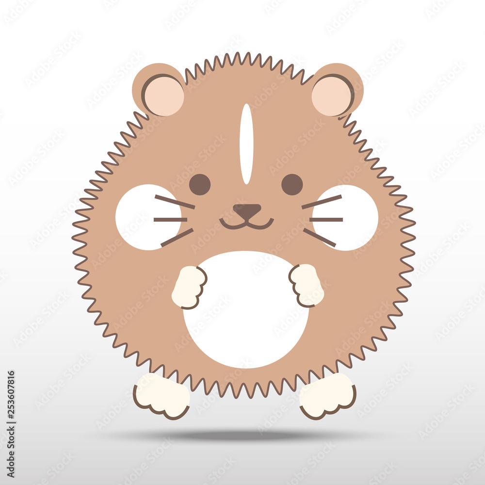 vector image of cartoon hamster on white background