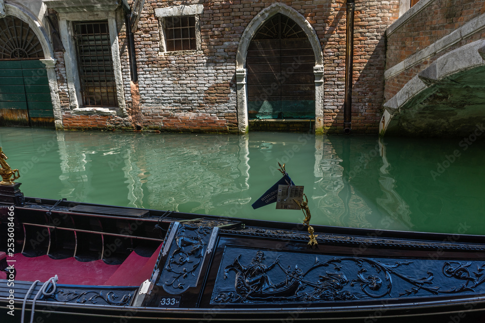 Gondola boat on the canals of Venice, Italy
