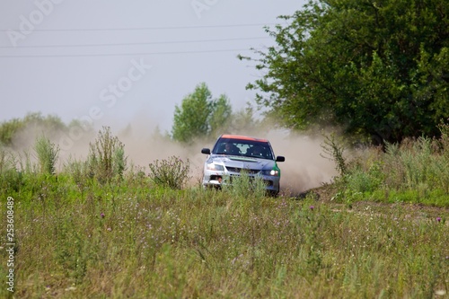 Russia, Rostov-on-Don - July 30, 2016: Mitsubishi Lancer Evo at Rally Tikhiy Don