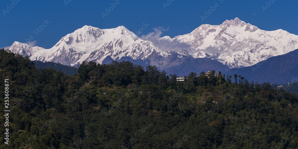 Scenic view of mountain range, Sikkim, India