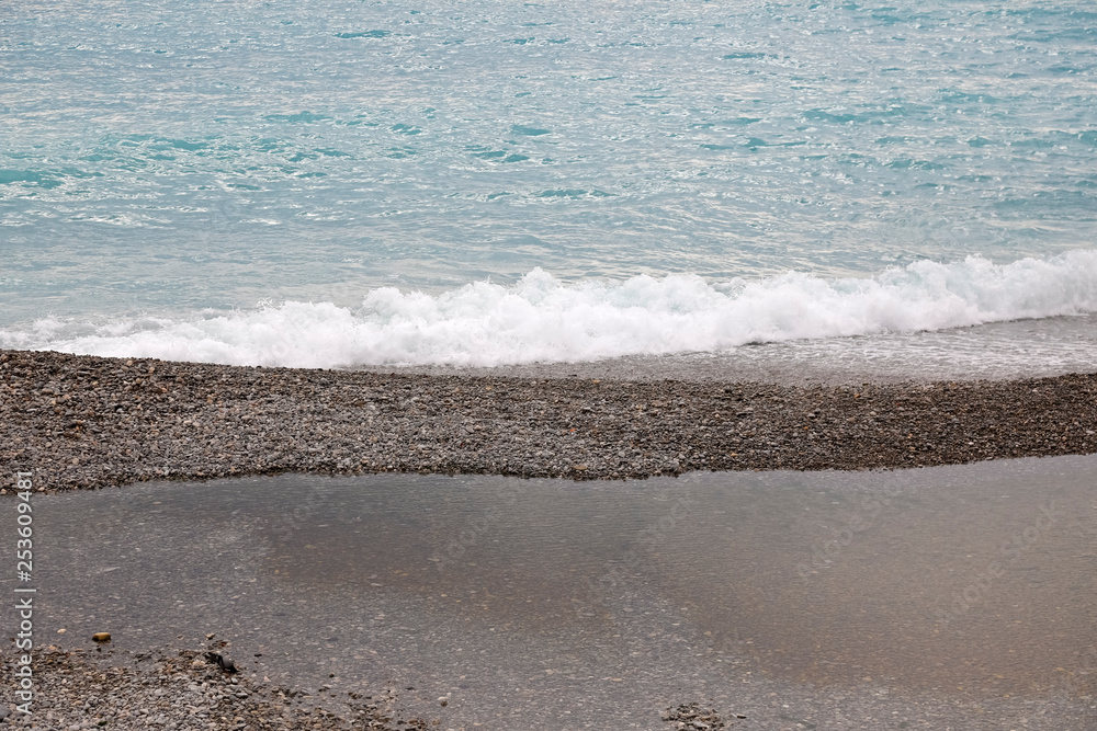 Pebbly beach of the Mediterranean Sea Pebbly beach of the Mediterranean Sea