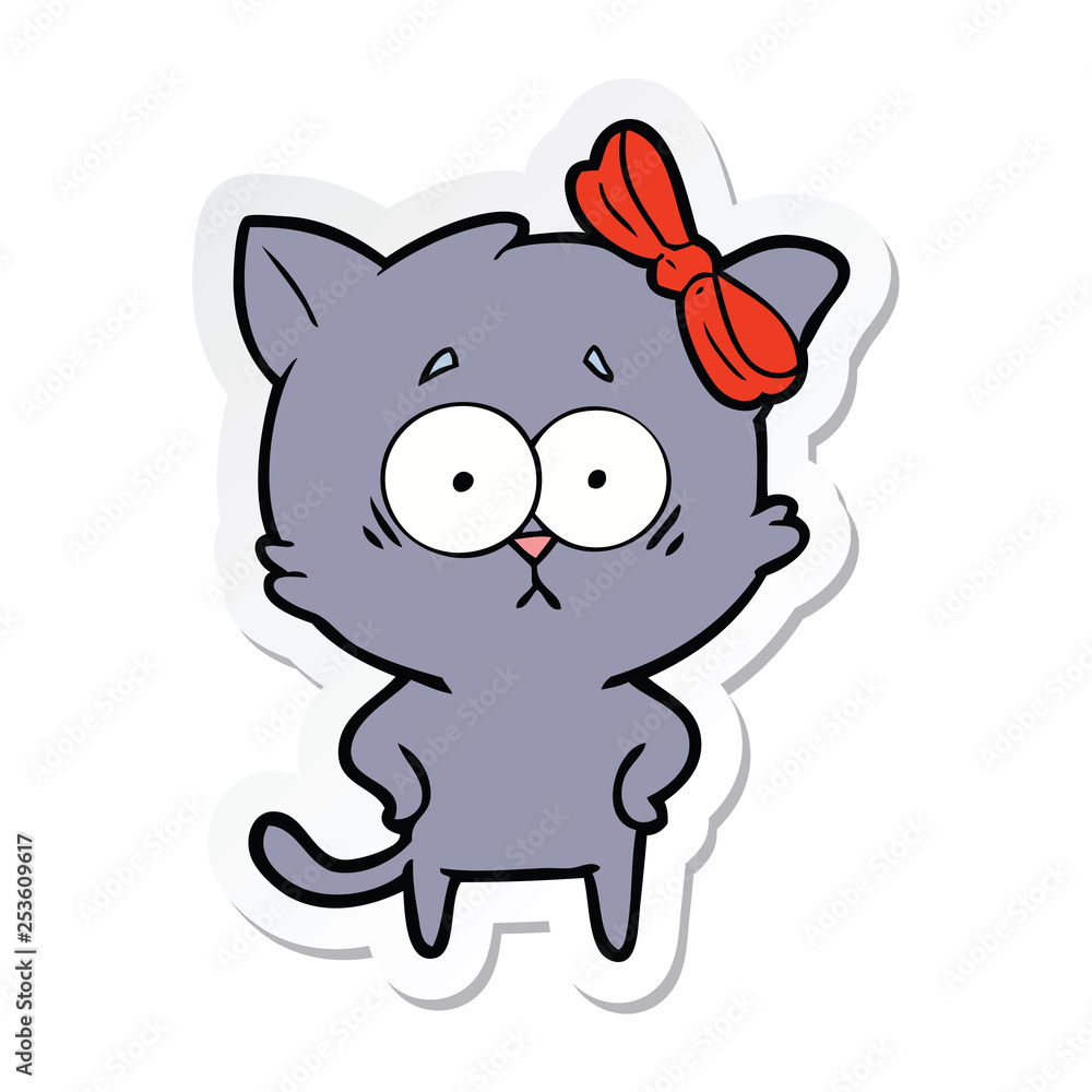 sticker of a cartoon cat