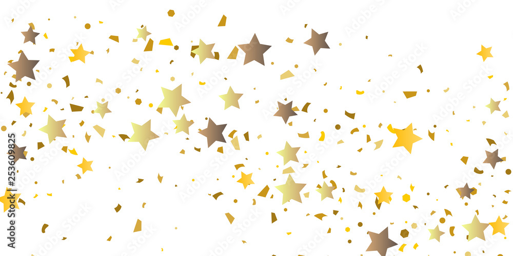 Golden glitter confetti of stars.
Golden glitter confetti of stars.