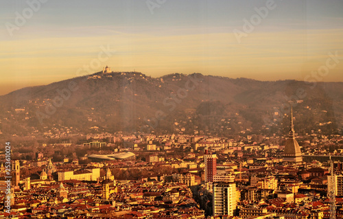 View of Turin from the top of the thirty-fifth floor of the Intesa Sanpaolo bank photo