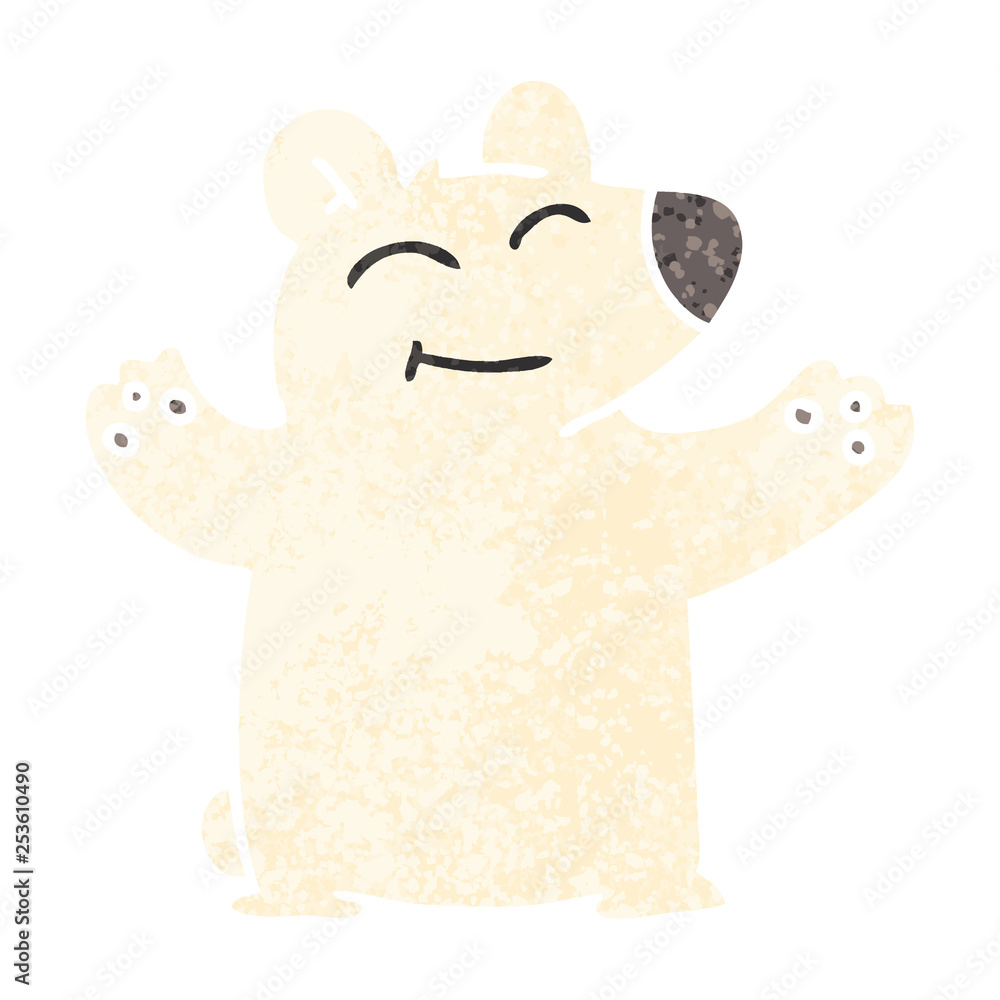 quirky retro illustration style cartoon polar bear quirky retro illustration style cartoon polar bear