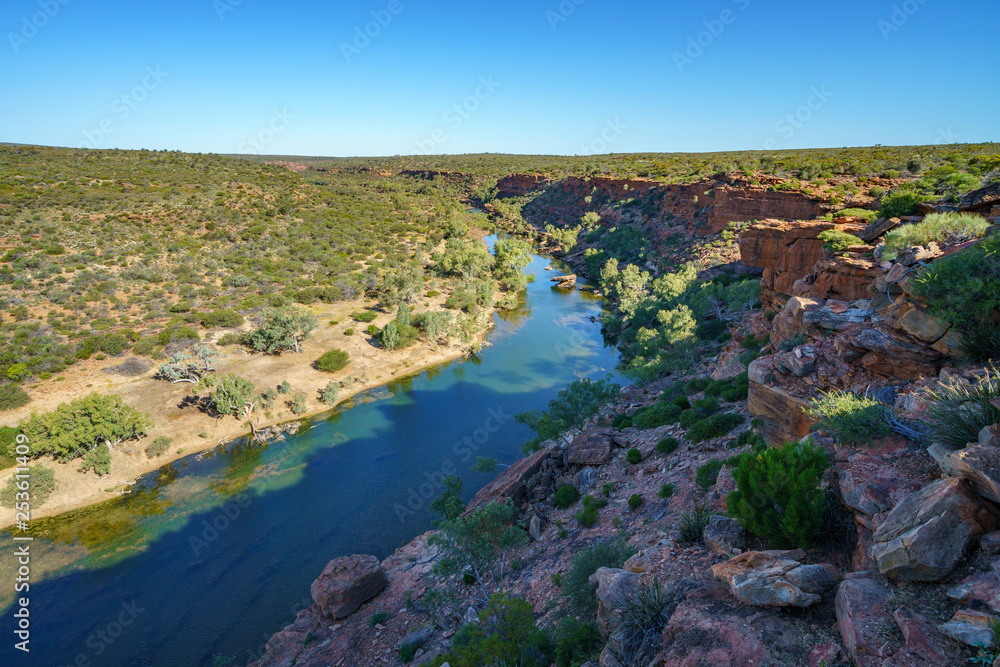 murchison river from hawks head lookout, kalbarri national park, western australia 6