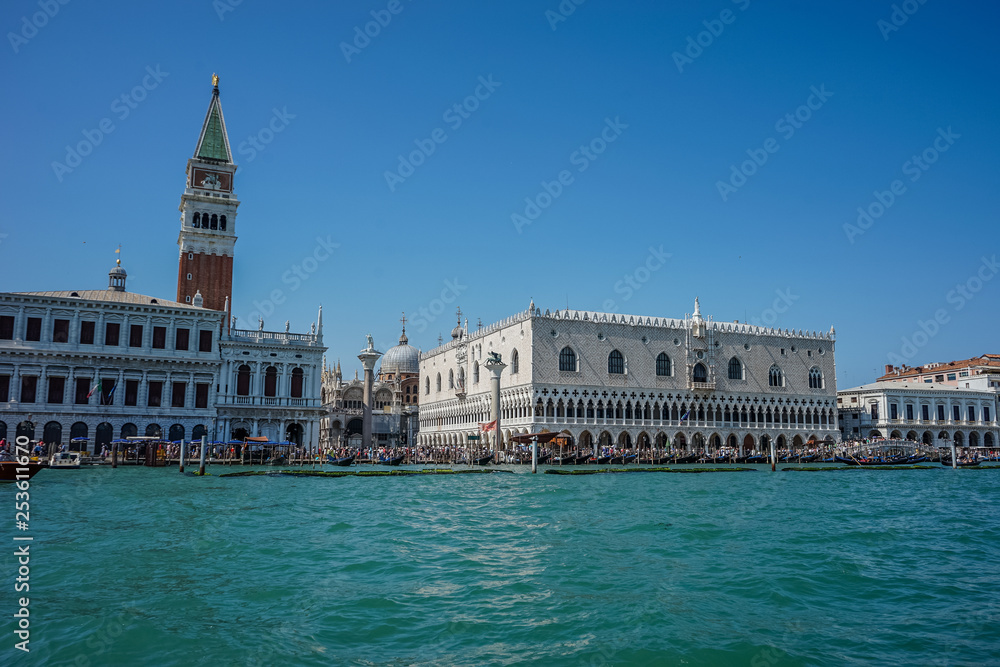 Italy, Venice, Piazza San Marco, VIEW OF BUILDINGS IN CITY AGAINST CLEAR SKY