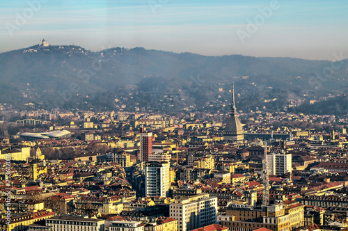 View of Turin from the top of the thirty-fifth floor of the Intesa Sanpaolo bank photo