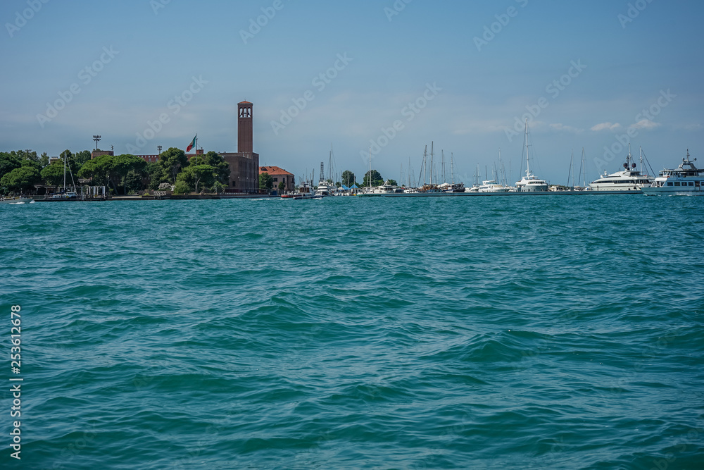 Italy, Venice, a large body of water with a city in the background