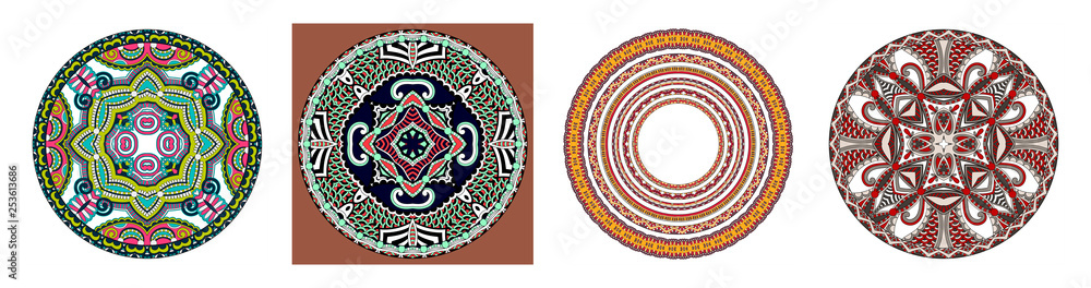 decorative design of circle dish template, round geometric pattern
