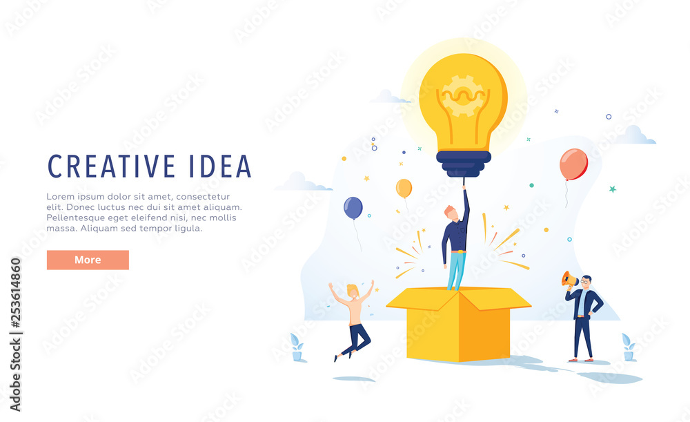 Copywriter Creative Idea Landing Page. Business Creativity Concept for Website or Web Page. Blog Advertising. - obrazy, fototapety, plakaty 