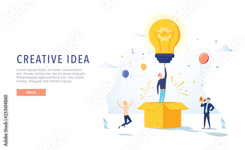 Copywriter Creative Idea Landing Page. Business Creativity Concept for Website or Web Page. Blog Advertising.