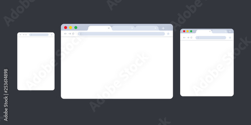 Browser window.Web browser in flat style. Window concept internet browser. Mockup screen design. Vector illustration