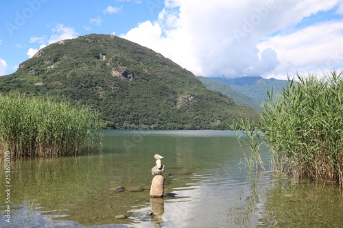 Holidays in Mergozzo at Lake Mergozzo in summer  Italy