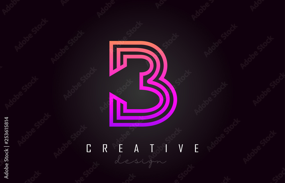 B Purple Letter Logo Monogram Vector Design. Creative B Vibrant Letter Icon B Purple Letter Logo Monogram Vector Design. Creative B Vibrant Letter Icon