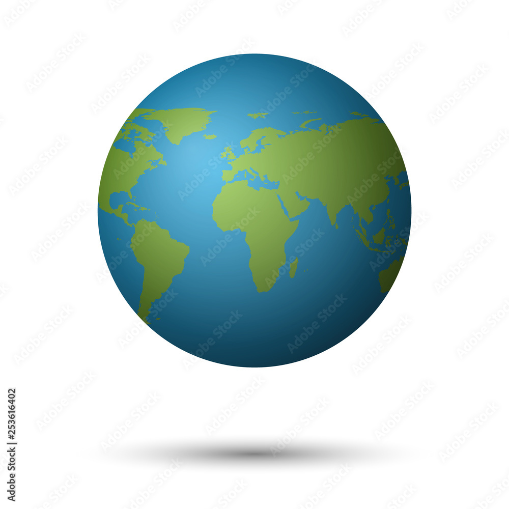 3D Planet earth on white background, vector illustration 3D Planet earth on white background, vector illustration