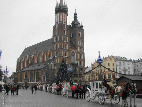 Central square in the old city of Krakow