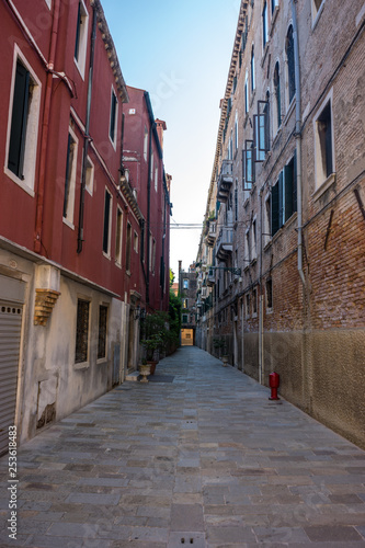 The narrow streets of Venice  Italy